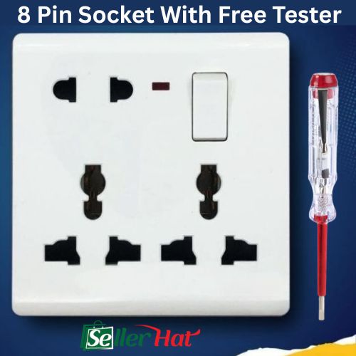 8-Pin Multi-Function Switch Socket with a FREE High-Quality Neon Tester